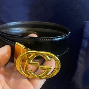 Gucci Black Belt Bag with Gold GG Buckle